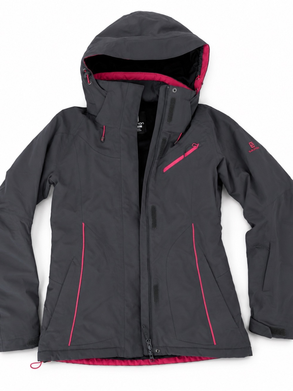 Salomon Women's Gray Ski Jacket with Pink Accents